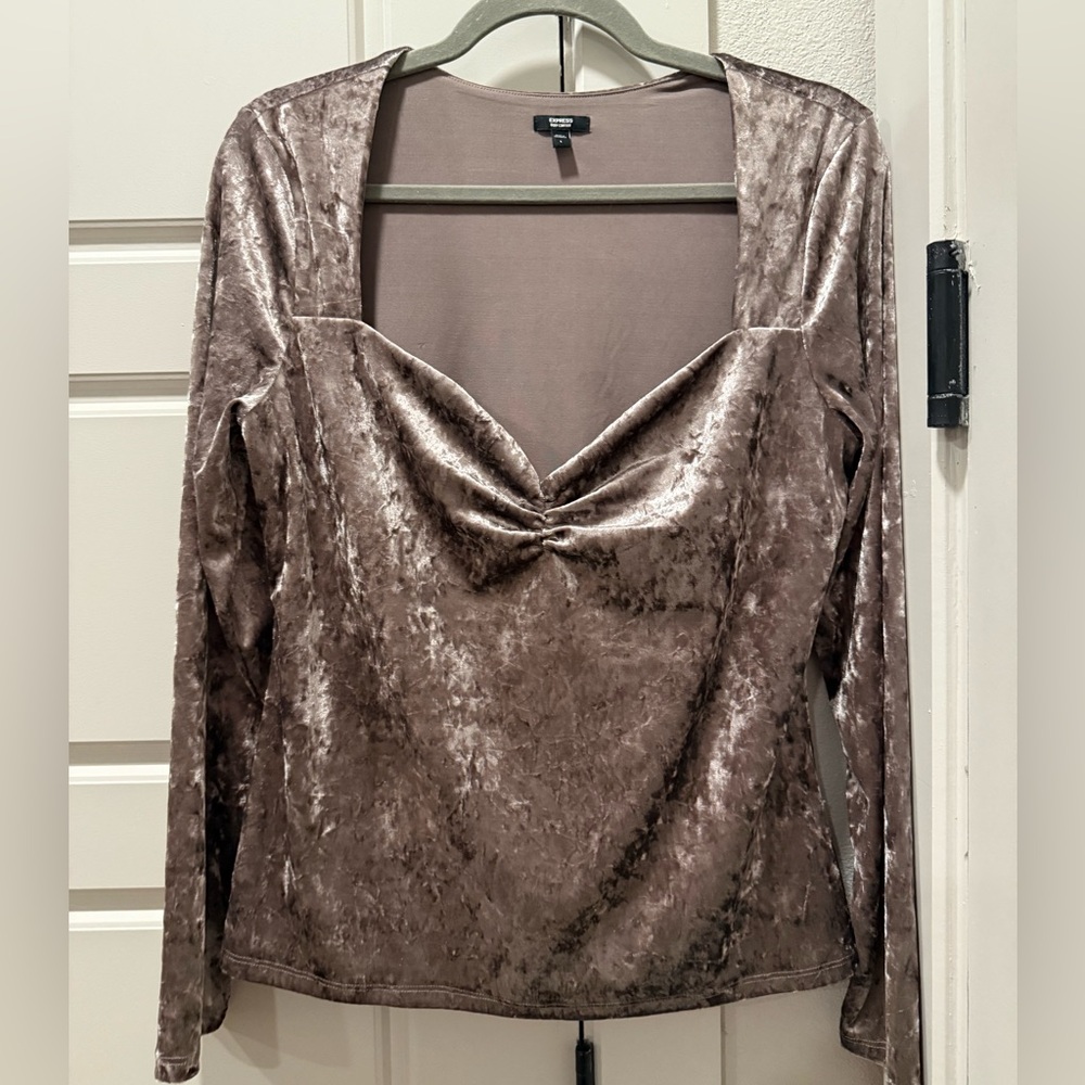 🩶Express Gray Velvet Top🩶